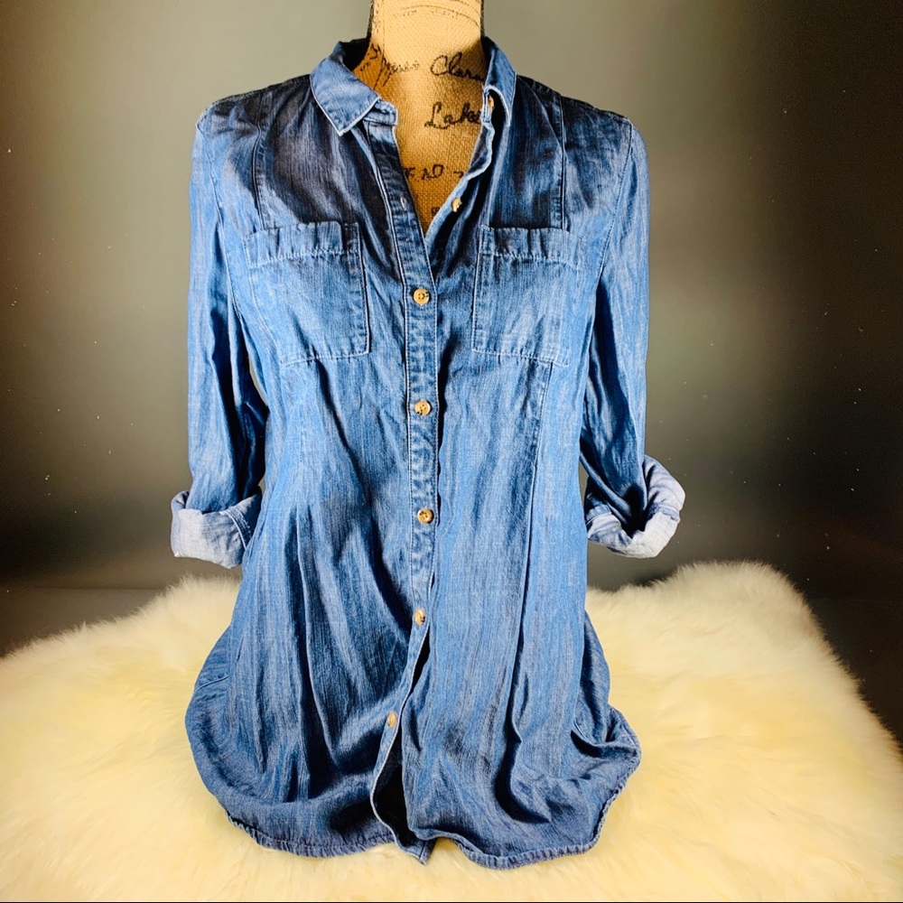 J. Jill Denim Buttondown Shirt Medium